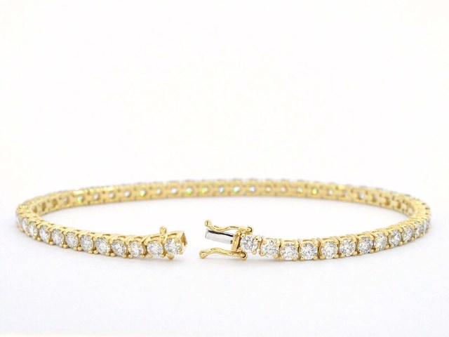 Gouden tennis armband met 6.50 carat diamanten - afbeelding 4 van  9