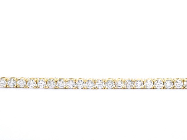 Gouden tennis armband met 6.50 carat diamanten - afbeelding 5 van  9