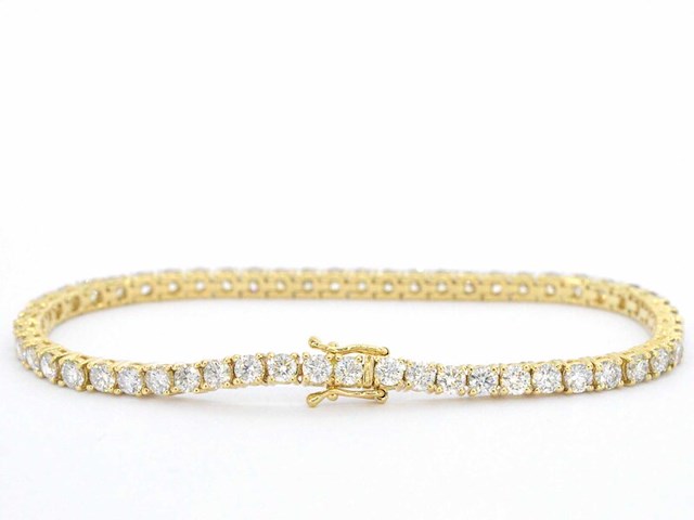 Gouden tennis armband met 6.50 carat diamanten - afbeelding 3 van  7