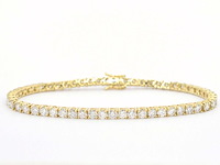 Gouden tennis armband met 6.50 carat diamanten - afbeelding 1 van  9