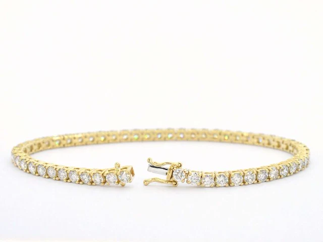 Gouden tennis armband met 6.50 carat diamanten - afbeelding 4 van  7