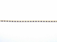 Gouden tennis armband met diamanten en saffieren - afbeelding 7 van  9