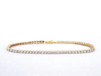 Gouden tennis armband met natuurlijke diamanten - afbeelding 1 van  7