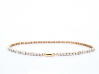 Gouden tennis armband met natuurlijke diamanten - afbeelding 4 van  7