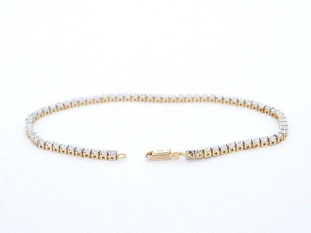 Gouden tennis armband met natuurlijke diamanten - afbeelding 5 van  7