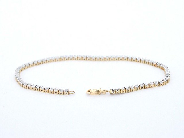 Gouden tennis armband met natuurlijke diamanten - afbeelding 4 van  8