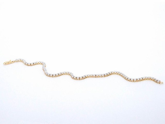 Gouden tennis armband met natuurlijke diamanten - afbeelding 6 van  8