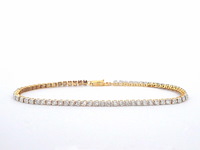 Gouden tennis armband met natuurlijke diamanten - afbeelding 1 van  8