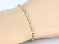 Gouden tennis armband met natuurlijke diamanten - afbeelding 2 van  8