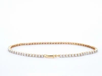 Gouden tennis armband met natuurlijke diamanten - afbeelding 3 van  8
