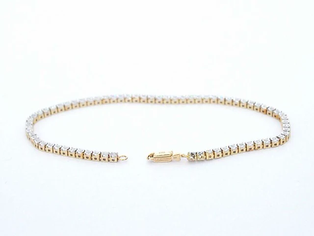 Gouden tennis armband met natuurlijke diamanten - afbeelding 4 van  8