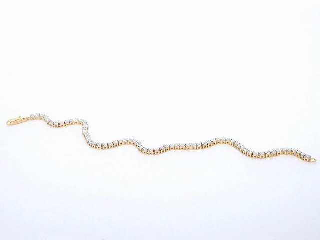 Gouden tennis armband met natuurlijke diamanten - afbeelding 6 van  8