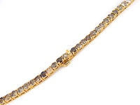 Gouden tennis collier met champagne en cognac diamanten - afbeelding 11 van  14