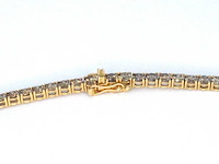 Gouden tennis collier met champagne en natuurlijke cognac diamanten - afbeelding 2 van  13