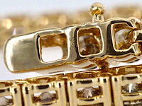 Gouden tennis collier met champagne en natuurlijke cognac diamanten - afbeelding 3 van  13