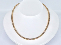 Gouden tennis collier met champagne en natuurlijke cognac diamanten - afbeelding 10 van  13