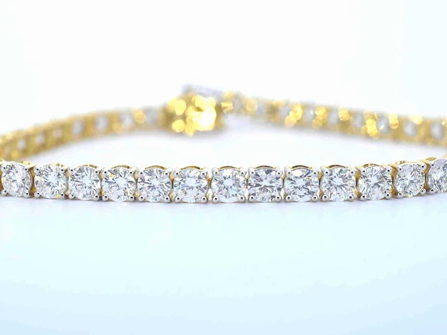 Gouden tennisarmband 10 ct diamant - afbeelding 1 van  7