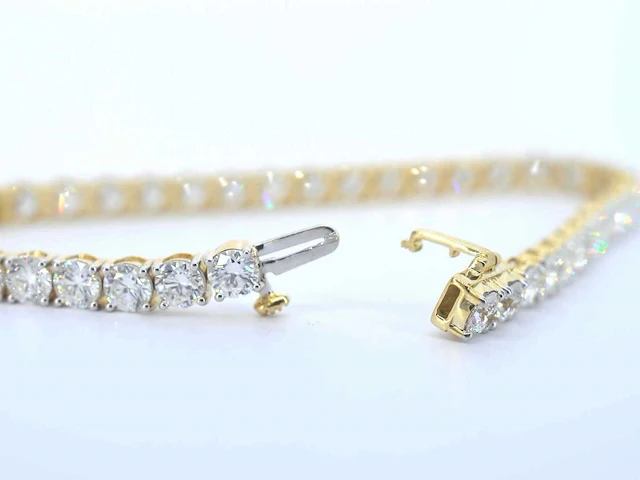 Gouden tennisarmband 10 ct diamant - afbeelding 4 van  7