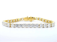 Gouden tennisarmband 18 carat briljant diamanten - afbeelding 1 van  6