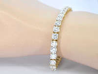 Gouden tennisarmband 18 carat briljant diamanten - afbeelding 2 van  6