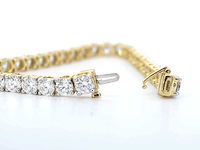 Gouden tennisarmband 18 carat briljant diamanten - afbeelding 5 van  6
