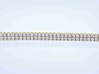 Gouden tennisarmband 2 rijen diamanten 1.50 carat - afbeelding 4 van  7