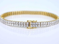 Gouden tennisarmband 2 rijen diamanten 1.50 carat - afbeelding 5 van  7