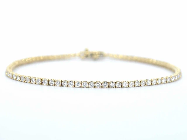 Gouden tennisarmband 2.20 ct diamant - afbeelding 1 van  9