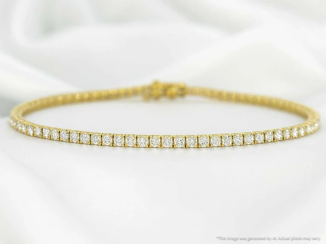 Gouden tennisarmband 2.20 ct diamant - afbeelding 7 van  9