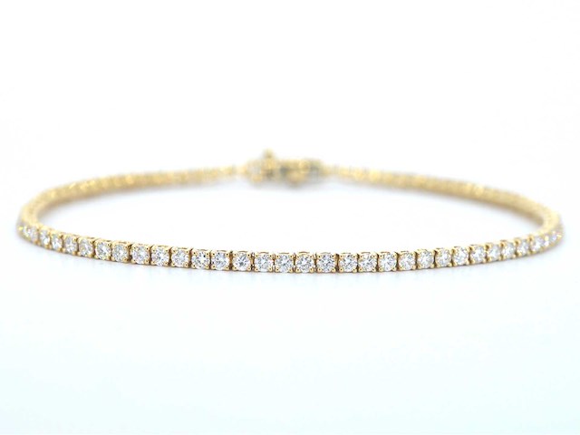 Gouden tennisarmband briljant 2.20 ct - afbeelding 1 van  9