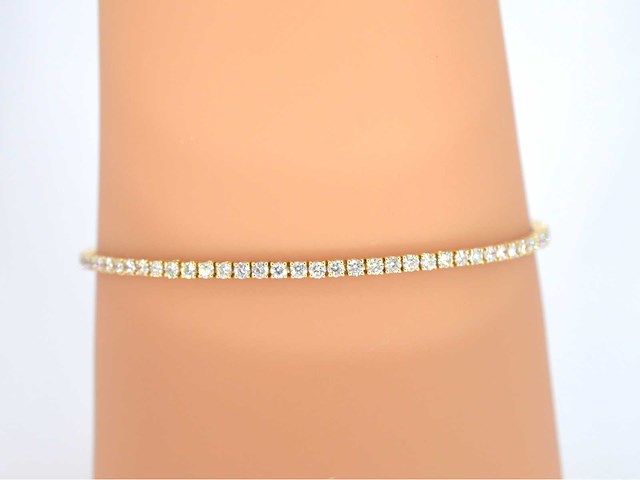 Gouden tennisarmband briljant 2.20 ct - afbeelding 2 van  9