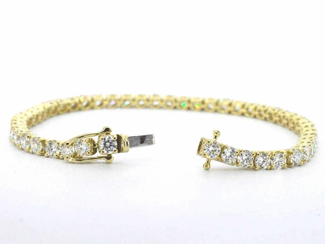 Gouden tennisarmband briljant 7.50 ct - afbeelding 8 van  9
