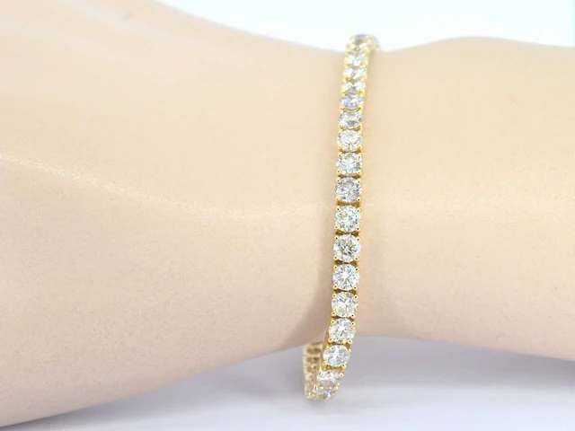Gouden tennisarmband diamant 9.00 ct - afbeelding 2 van  7