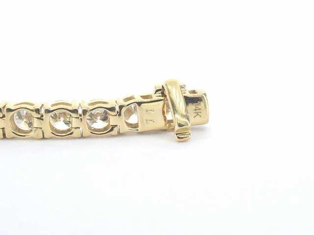 Gouden tennisarmband diamant 9.00 ct - afbeelding 6 van  7