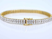 Gouden tennisarmband met 2 rijen diamanten 1.50 carat - afbeelding 4 van  6