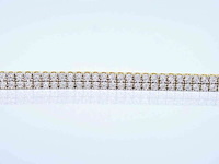 Gouden tennisarmband met 2 rijen natuurlijke diamanten 1.50 carat - afbeelding 3 van  8