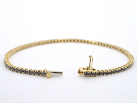 Gouden tennisarmband met 2.80 carat aan zwarte diamanten (enhanced) - afbeelding 6 van  11