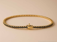 Gouden tennisarmband met 2.80 carat aan zwarte diamanten (enhanced) - afbeelding 11 van  11