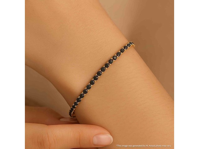 Gouden tennisarmband met 2.80 carat aan zwarte diamanten (enhanced) - afbeelding 4 van  11