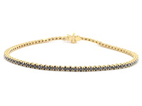 Gouden tennisarmband met 2.80 carat aan zwarte diamanten - afbeelding 1 van  11