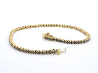 Gouden tennisarmband met 2.80 carat aan zwarte diamanten - afbeelding 5 van  11