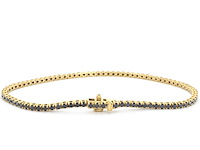Gouden tennisarmband met 2.80 carat aan zwarte diamanten - afbeelding 7 van  11
