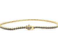 Gouden tennisarmband met 2.80 carat aan zwarte diamanten - afbeelding 10 van  11