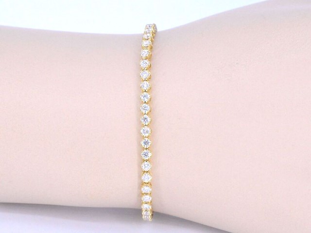 Gouden tennisarmband met 3.00 carat diamanten - afbeelding 2 van  6