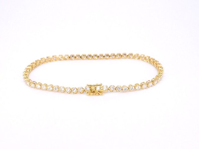 Gouden tennisarmband met 3.00 carat diamanten - afbeelding 3 van  6