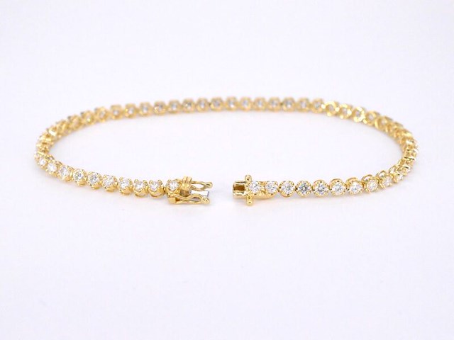Gouden tennisarmband met 3.00 carat diamanten - afbeelding 4 van  6