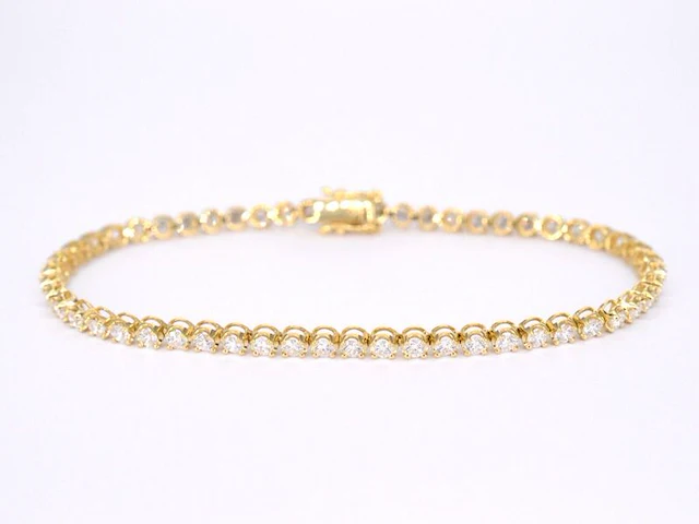 Gouden tennisarmband met 3.00 carat diamanten - afbeelding 1 van  8