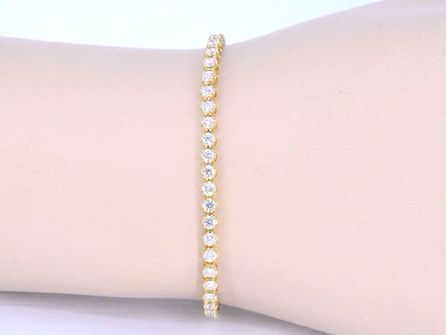 Gouden tennisarmband met 3.00 carat diamanten - afbeelding 2 van  8