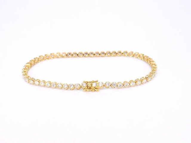 Gouden tennisarmband met 3.00 carat diamanten - afbeelding 3 van  8