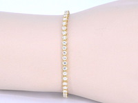 Gouden tennisarmband met 3.00 carat natuurlijke diamanten - afbeelding 2 van  8